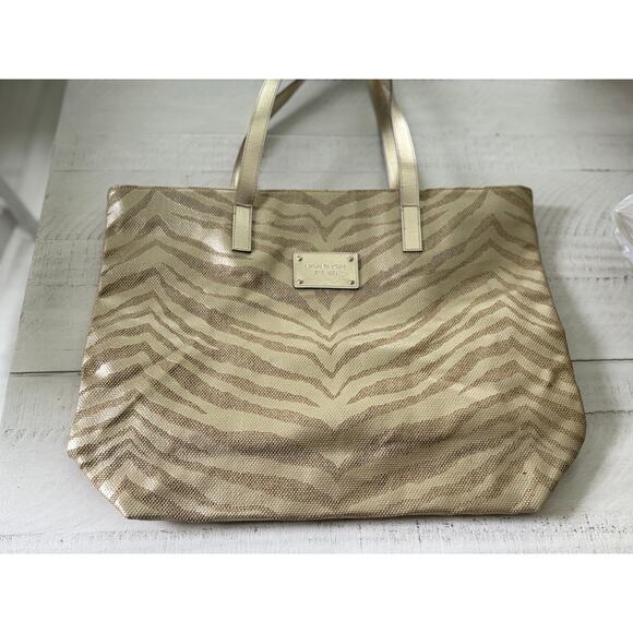 MICHAEL Michael Kors Handbags - Authentic Michael Kors Gold Zebra Print Tote Bag